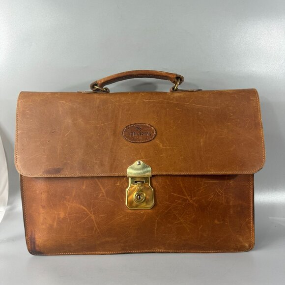Vintage Henry & Martin's London 1879 Cognac Tan Leather Briefcase